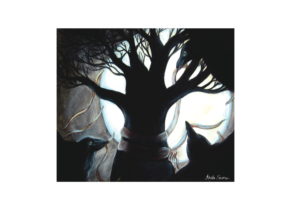RAVEN MOON Digital Art Print