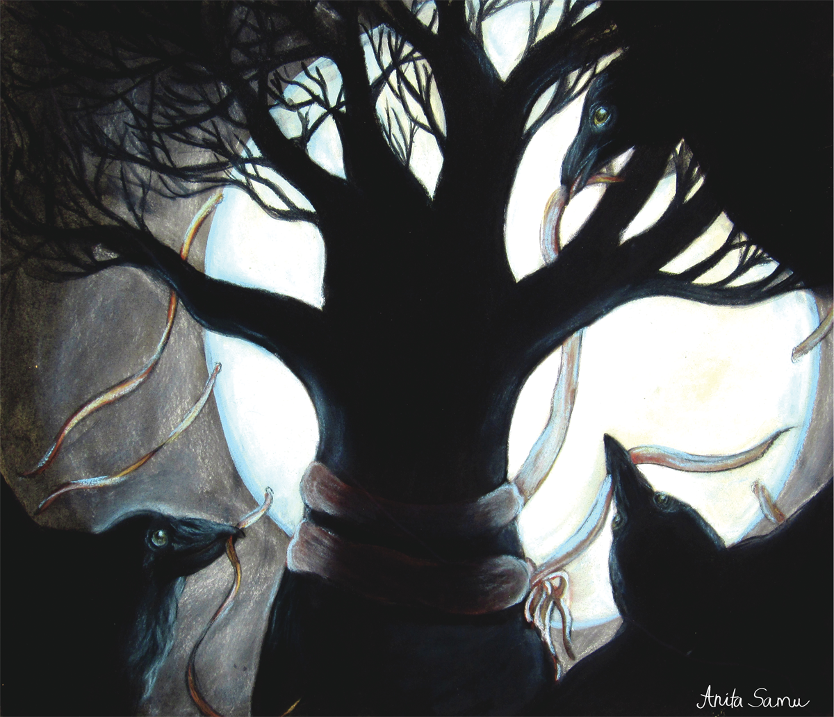 RAVEN MOON Digital Art Print